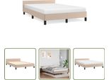The Living Store Giroletto Con Testiera Cappuccino-Marrone 120X190 Cm In Ecopelle