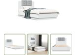 The Living Store Giroletto Con Testiera Bianco 90X190 Cm In Materiale Ligneo