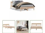 The Living Store Letto In Legno Massiccio Con Testiera 120X190 Cm In Pino