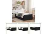 The Living Store Letto Con Cassetti Nero 75X190 Cm