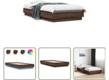 The Living Store Struttura Letto Con Led In Rovere Marrone 75X190 Cm