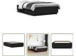 The Living Store Struttura Letto Nera 150X200 Cm In Materiale Ligneo