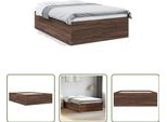 The Living Store Struttura Letto In Rovere Marrone 120X190 Cm In Materiale Ligneo