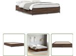 The Living Store Struttura Letto In Rovere Marrone 120X190 Cm Materiale Legno Metallo
