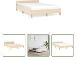 The Living Store Struttura Letto Con Testiera Crema 120X190 Cm In Tessuto