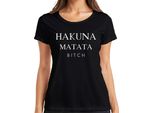 Hakuna Matata Bitch, Maglietta Da Donna Minimalista Con Scritta Hakuna Matata Bitch Per Le Vacanze Estive, Nero, Xxl
