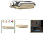 The Living Store Giroletto Con Led Rovere Sonoma 160X200 Cm Materiale A Base Di Legno