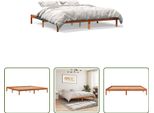 The Living Store Letto In Legno Massiccio Cera Marrone 200X200 Cm Pino