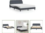 The Living Store Struttura Letto Con Testiera Grigio Scuro 140X200 Cm In Velluto