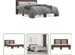 The Living Store Struttura Letto In Rovere Marrone 120X200 Cm Materiale Legno Metallo