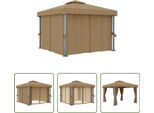 The Living Store Padiglione Con Tenda 3X3 M Alluminio Taupe