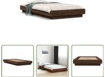 The Living Store Struttura Letto In Rovere Marrone 75X190 Cm In Materiale Ligneo