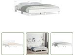 The Living Store Giroletto Con Testiera Bianco 180X200 Cm In Materiale Ligneo