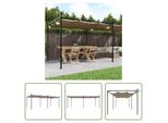 The Living Store Pergola Con Tetto Scorrevole Taupe 589X292X230 Cm