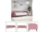 The Living Store Lettino Da Giorno Rosa 80X200 Cm In Velluto