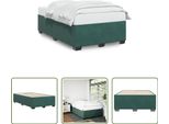 The Living Store Struttura Letto In Velluto Verde Scuro 120X190 Cm