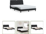The Living Store Struttura Letto Con Testiera Nera 120X200 Cm In Velluto