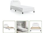 The Living Store Struttura Letto Con Testiera Bianca 100X200 Cm In Ecopelle