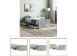 The Living Store Struttura Letto Con Testiera E Pediera In Cemento Grigio 75X190 Cm