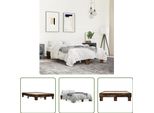 The Living Store Struttura Letto In Rovere Fumé 140X200 Cm Materiale A Base Di Legno E Metallo