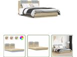 The Living Store Giroletto Con Testiera E Led Rovere Sonoma 120X190 Cm