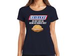 Maglietta Da Donna Leberkas Du Bist Ned Du Wenn Hunger Bayern Brotzeit Snack Humour, Navy, S