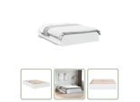 The Living Store Giroletto Con Cassetti Bianco 140X190 Cm In Materiale Ligneo
