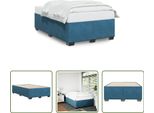The Living Store Rete Da Letto Blu 120X200 Cm In Velluto