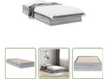 The Living Store Struttura Letto Con Cassetti Grey Sonoma 100X200 Cm In Materiale Ligneo