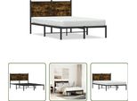 The Living Store Struttura Letto Con Testiera In Metallo Rovere Fumé 120X190 Cm