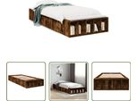 The Living Store Struttura Letto In Rovere Fumé 75X190 Cm Materiale A Base Di Legno