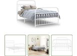 The Living Store Struttura Letto Con Testiera E Pediera In Metallo Bianco 107X203 Cm