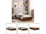 The Living Store Struttura Letto Con Cassetti In Rovere Marrone 90X190 Cm