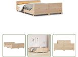 The Living Store Letto In Legno Massiccio Senza Materasso 135X190 Cm In Legno Di Pino