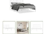 The Living Store Struttura Letto Con Testiera In Metallo Bianco 135X190 Cm