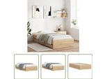 The Living Store Struttura Letto Con Cassetti In Rovere Sonoma 75X190 Cm Materiale Legno