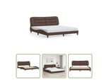 The Living Store Giroletto Con Testiera Marrone 180X200 Cm In Ecopelle