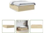 The Living Store Struttura Per Letto In Rovere Sonoma 150X200 Cm Materiale A Base Di Legno