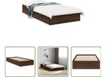 The Living Store Struttura Letto Con Cassetti Effetto Rovere Brown 75X190 Cm