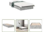 The Living Store Struttura Letto Con Cassetti In Cemento Grigio 90X190 Cm Materiale Legno