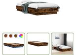 The Living Store Struttura Letto Con Led In Rovere Fumé 75X190 Cm