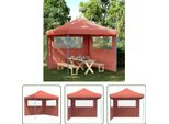 The Living Store Tenda Per Feste Pop-Up Pieghevole Con 2 Pannelli Laterali Rosso Terracotta