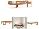 The Living Store Letto Per Bambini Marrone Cera 80X200 Cm In Legno Di Pino Massiccio