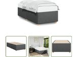 The Living Store Struttura Letto Grigio Scuro 80X200 Cm In Tessuto