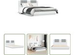 The Living Store Giroletto Con Testiera Bianco 150X200 Cm In Materiale Ligneo