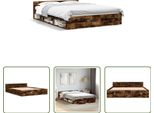 The Living Store Struttura Per Letto Con Cassetti In Rovere Fumé 120X200Cm Materiale In Legno