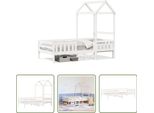 The Living Store Letto In Legno Massiccio Con Tetto Bianco 80X200 Cm Pino