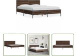 The Living Store Struttura Letto In Rovere Marrone 120X190 Cm Materiale Legno Metallo
