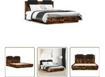 The Living Store Giroletto Con Testiera In Rovere Fumé 120X190 Cm Materiale A Base Di Legno