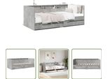 The Living Store Letto Da Giorno Con Cassetti Grigio Cemento 90X190 Cm Materiale Legno
